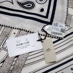 Hermes Carre 140 Mors a Jouets Bandana White Shawl Cashmere Silk Scarf — view 8