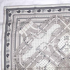 Hermes Carre 140 Mors a Jouets Bandana White Shawl Cashmere Silk Scarf — view 3