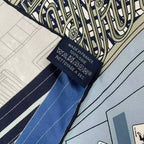Hermes Carre 90 Mystere AU 24 Address Mystery Scarf Silk Navy — view 8