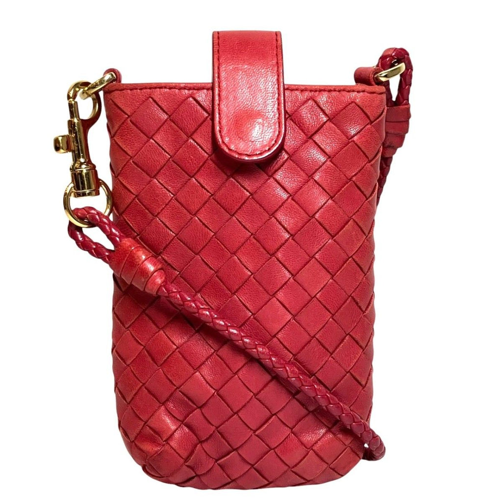 Bottega Veneta Intrecciato Pochette Leather Handbag