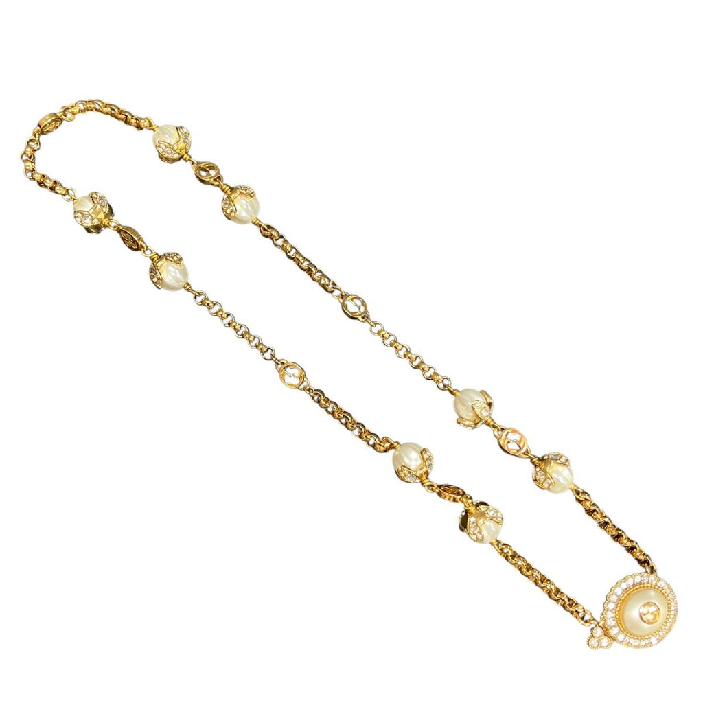 Gucci Double G Necklace 42 Rhinestone — view 3