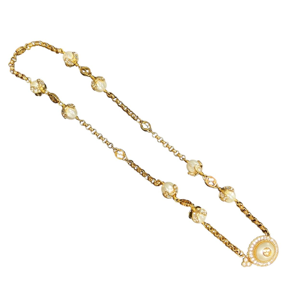 Gucci Double G Necklace 42 Rhinestone — view 3