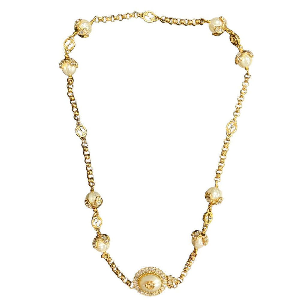 Gucci Double G Necklace 42 Rhinestone — view 8