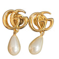Gucci Double G Pearl Drop Earrings