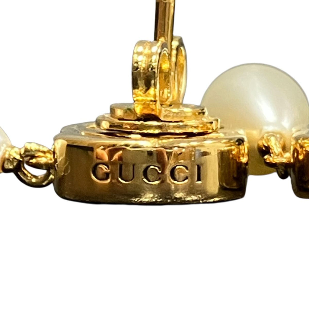 Gucci Double G Pearl Drop Earrings — view 5