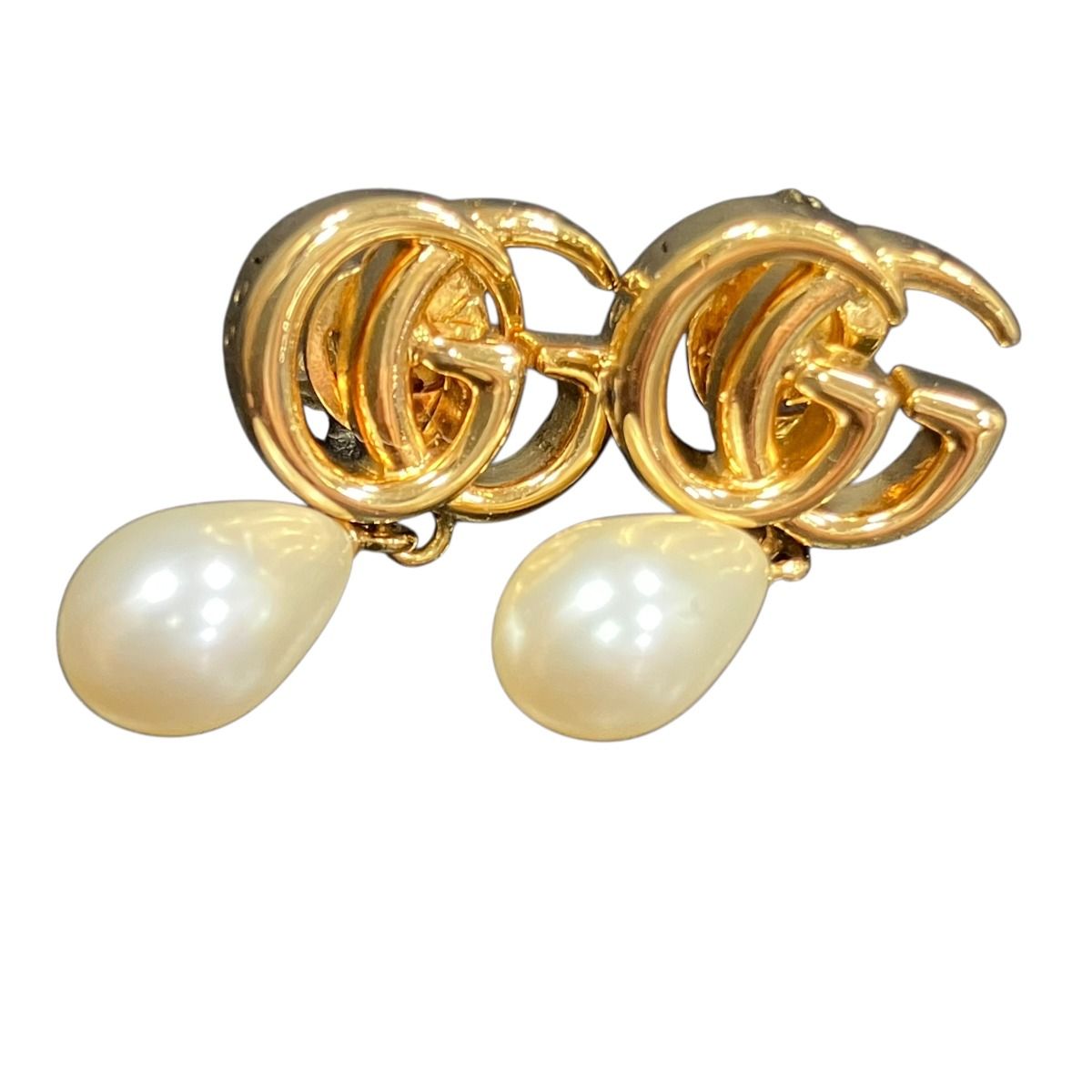 Gucci Double G Pearl Drop Earrings — view 7