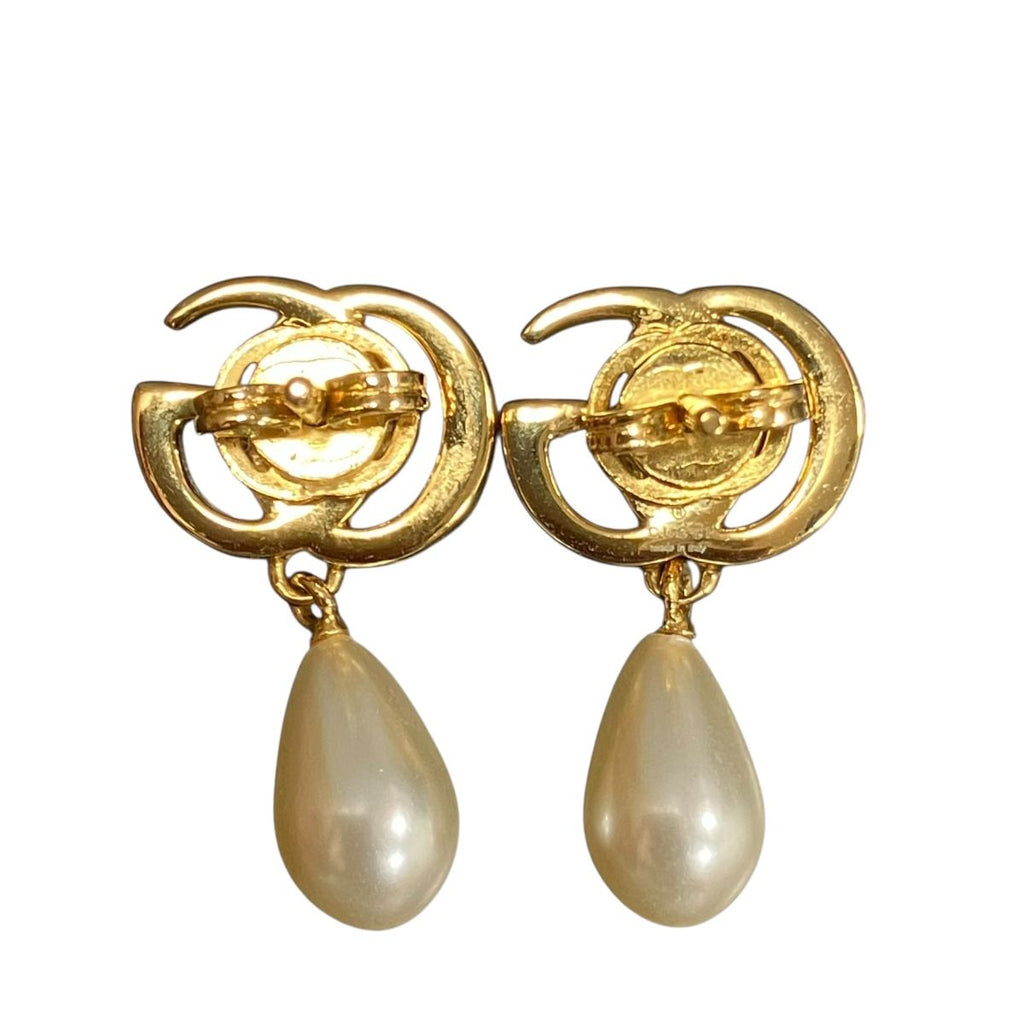 Gucci Double G Pearl Drop Earrings — view 3