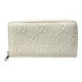 Gucci Zip Around GG Embossed Wallet Leather