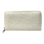 Gucci Zip Around GG Embossed Wallet Leather