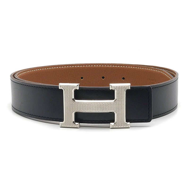 Hermes Constance H Belt Black Brown