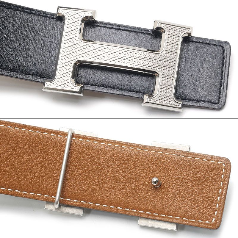 Hermes Constance H Belt Black Brown — view 3