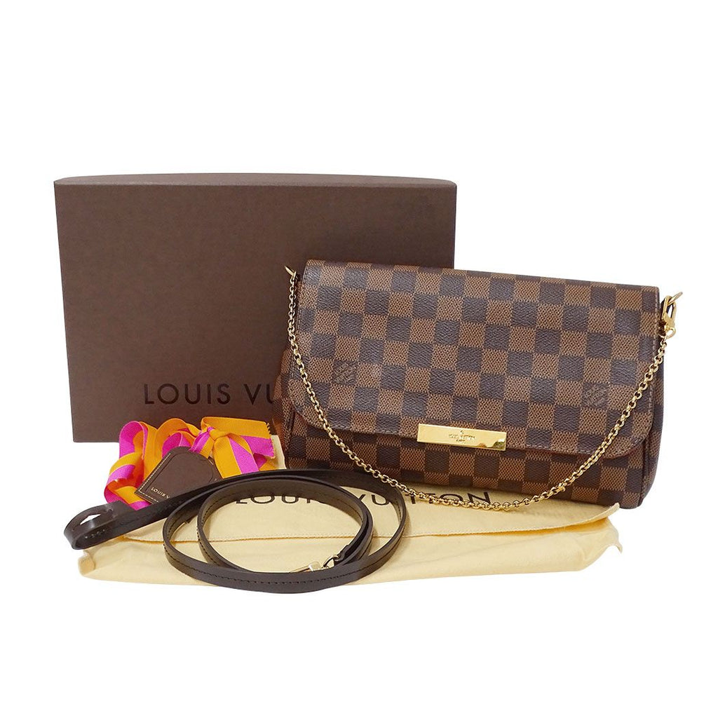 Louis Vuitton 2-Way Shoulder Bag Damier Canvas Favorite MM Brown Handle — view 6