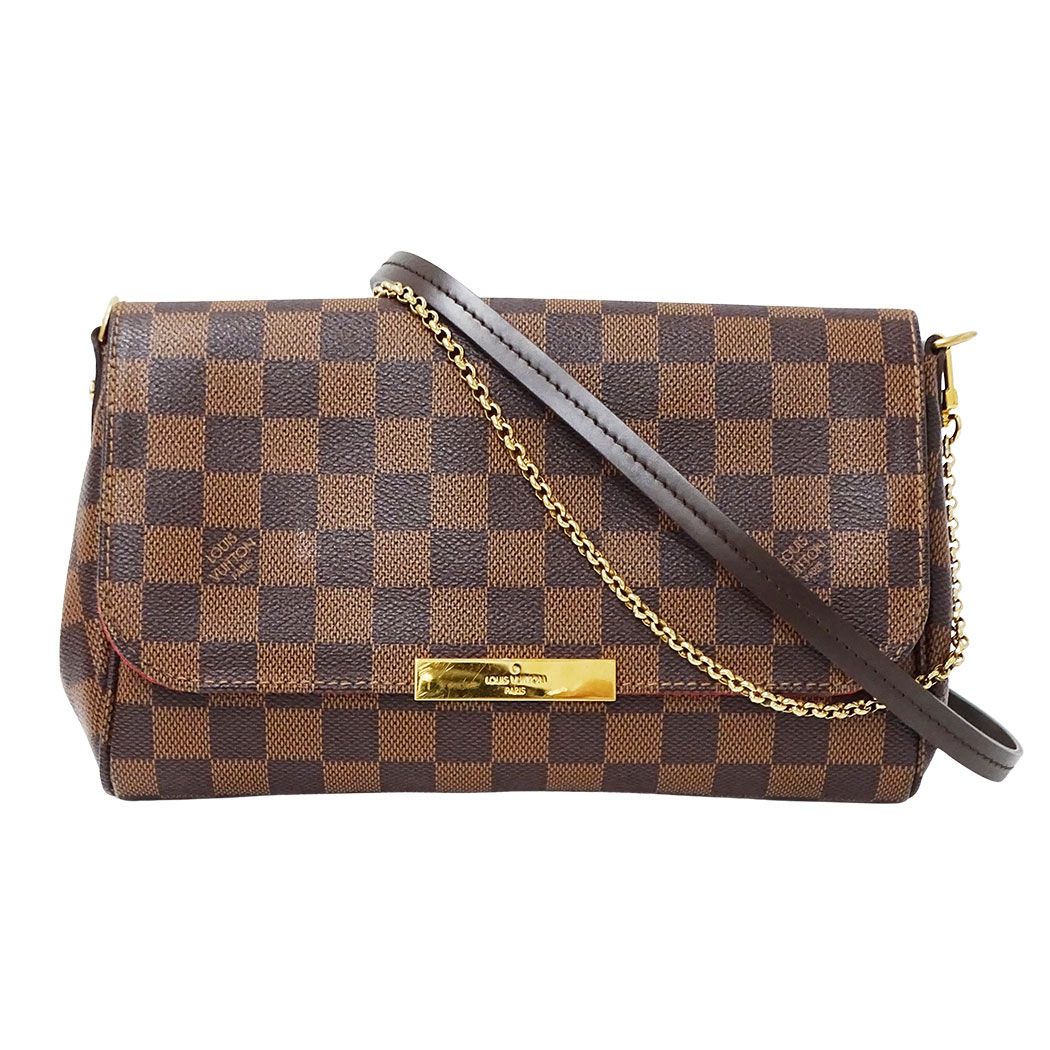 Louis Vuitton 2-Way Shoulder Bag Damier Canvas Favorite MM Brown Handle