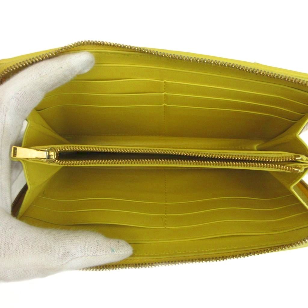 Bottega Veneta Cassette Wallet Leather Zip Around Maxi Intrecciato Yellow — view 5