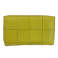 Bottega Veneta Cassette Wallet Leather Zip Around Maxi Intrecciato Yellow