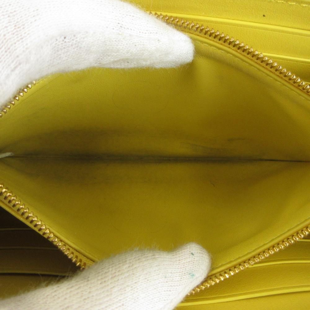 Bottega Veneta Cassette Wallet Leather Zip Around Maxi Intrecciato Yellow — view 6