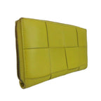 Bottega Veneta Cassette Wallet Leather Zip Around Maxi Intrecciato Yellow — view 3