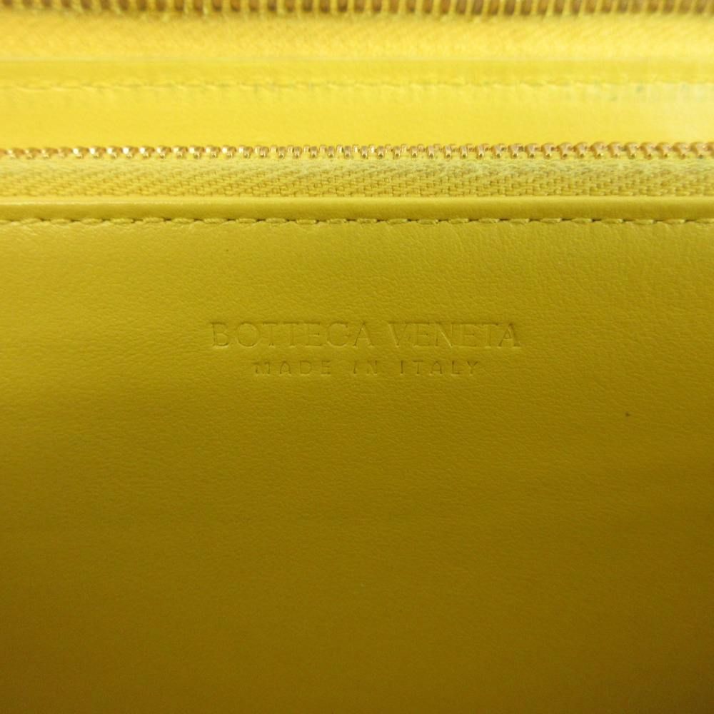 Bottega Veneta Cassette Wallet Leather Zip Around Maxi Intrecciato Yellow — view 7