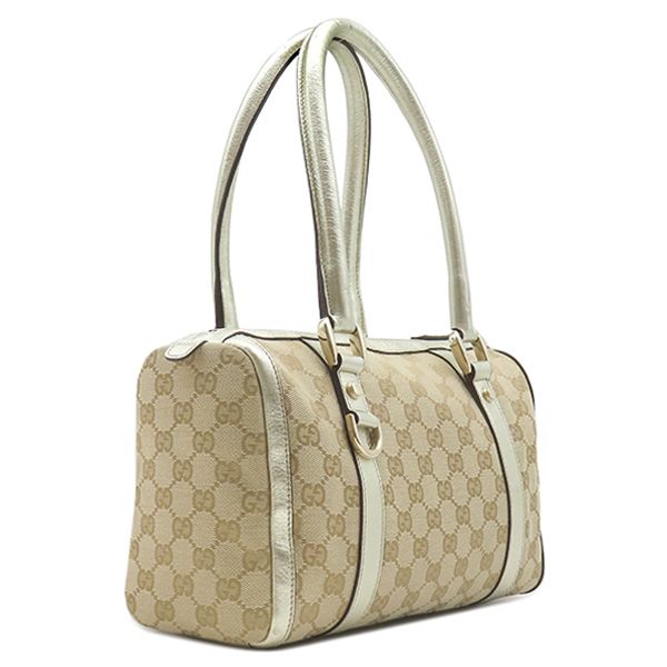 Gucci Handbag GG Canvas Abbey Mini Boston Beige Gold Metallic — view 2