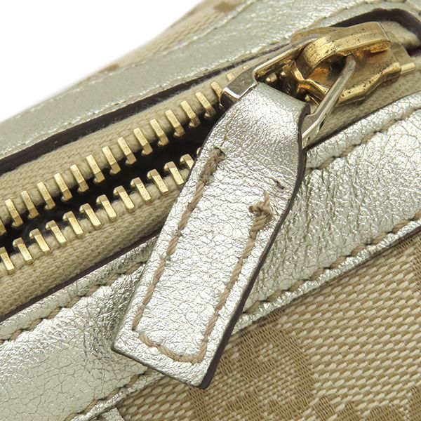 Gucci Handbag GG Canvas Abbey Mini Boston Beige Gold Metallic — view 6