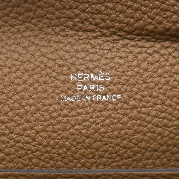 Hermes Shoulder Bag Vide Poche Togo Halzan Silver Brown Crossbody — view 8