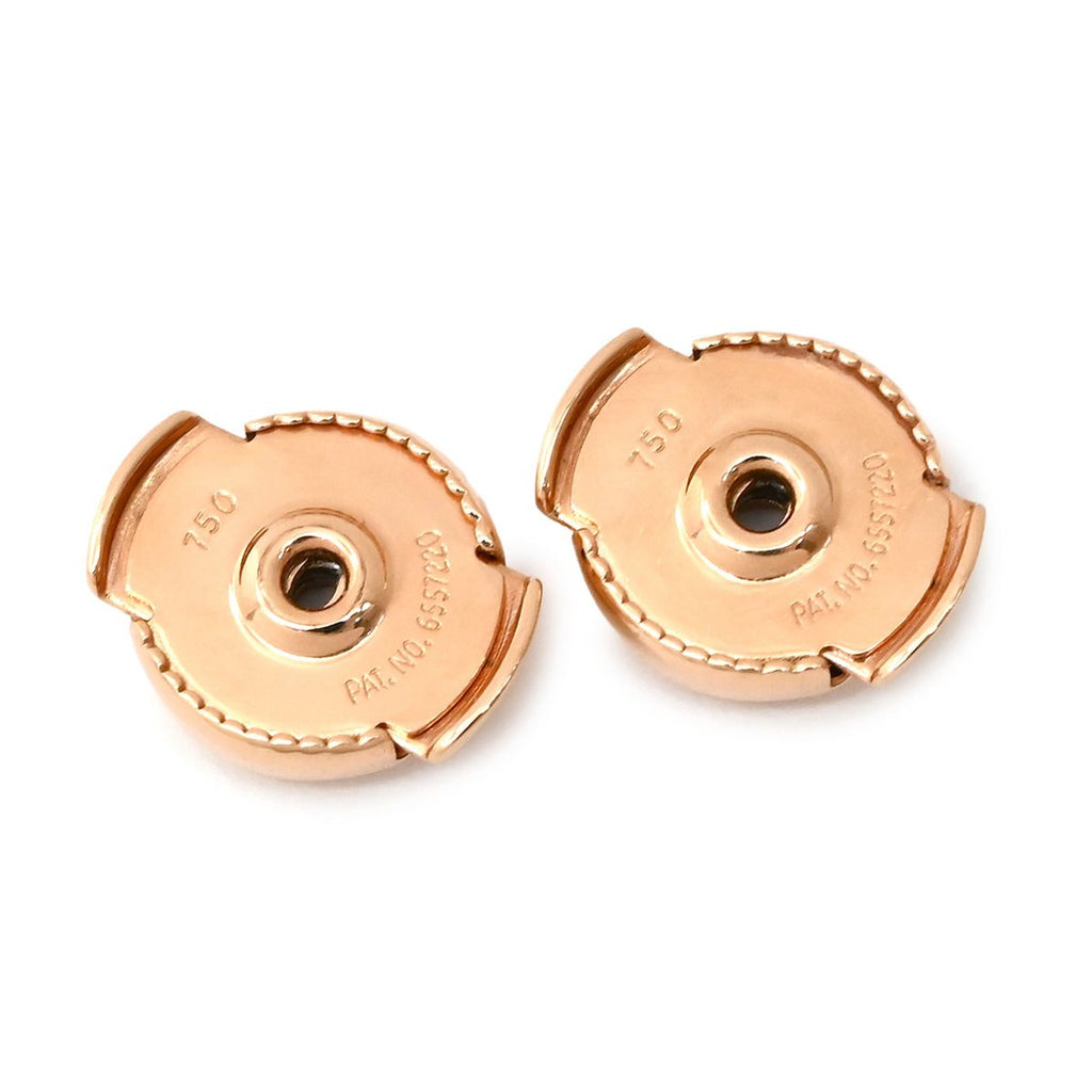 Hermes Earrings Gambade H Rose Gold Pink Diamond Drop Swing — view 7