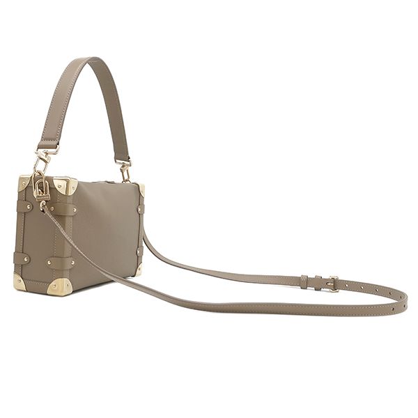 Louis Vuitton 2-Way Bag Side Trunk MM Grain Calf Leather Taupe Gold Handbag — view 2