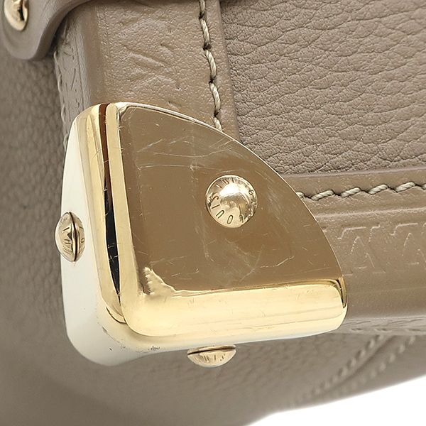 Louis Vuitton 2-Way Bag Side Trunk MM Grain Calf Leather Taupe Gold Handbag — view 5