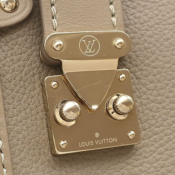 Louis Vuitton 2-Way Bag Side Trunk MM Grain Calf Leather Taupe Gold Handbag — view 6