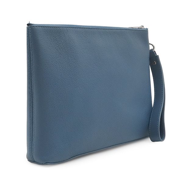 Louis Vuitton Clutch LV Aerogram Pochette iPad Grain Calf Leather Blue Silver — view 2