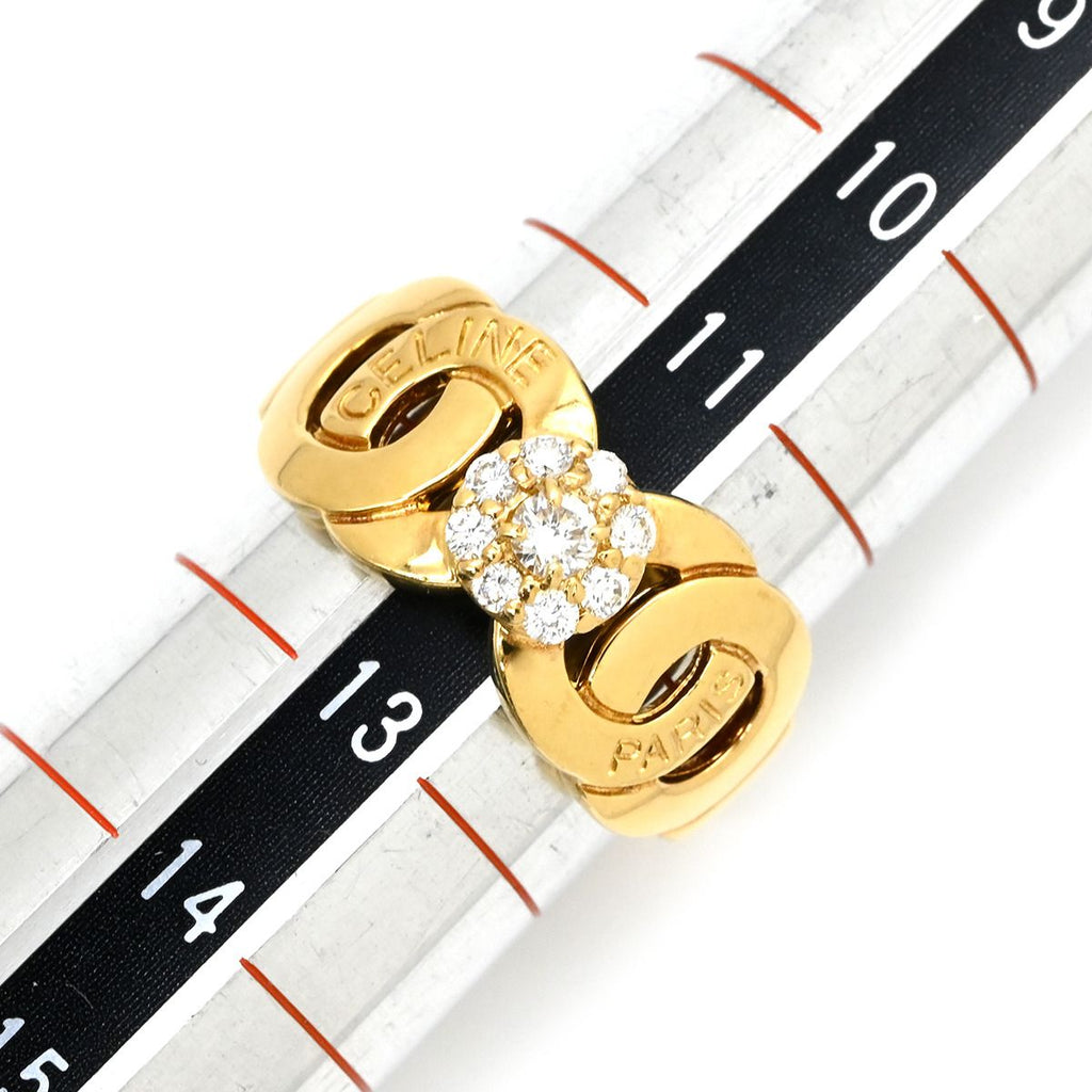 Celine Ring Diamond Logo Circle Yellow Gold 18k — view 8