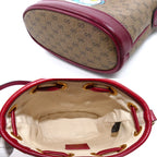 Gucci Doraemon Mini GG Supreme Shoulder Bag Beige Bordeaux Bucket — view 3