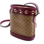 Gucci Doraemon Mini GG Supreme Shoulder Bag Beige Bordeaux Bucket — view 2