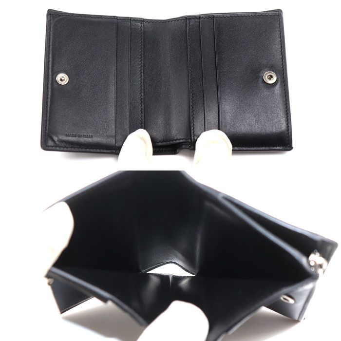 Celine Triomphe Compact Wallet Bifold Black Embossed — view 4