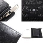 Celine Triomphe Compact Wallet Bifold Black Embossed — view 7