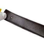 Hermes Belt H Leather Dark Brown Black Gold Reversible — view 8