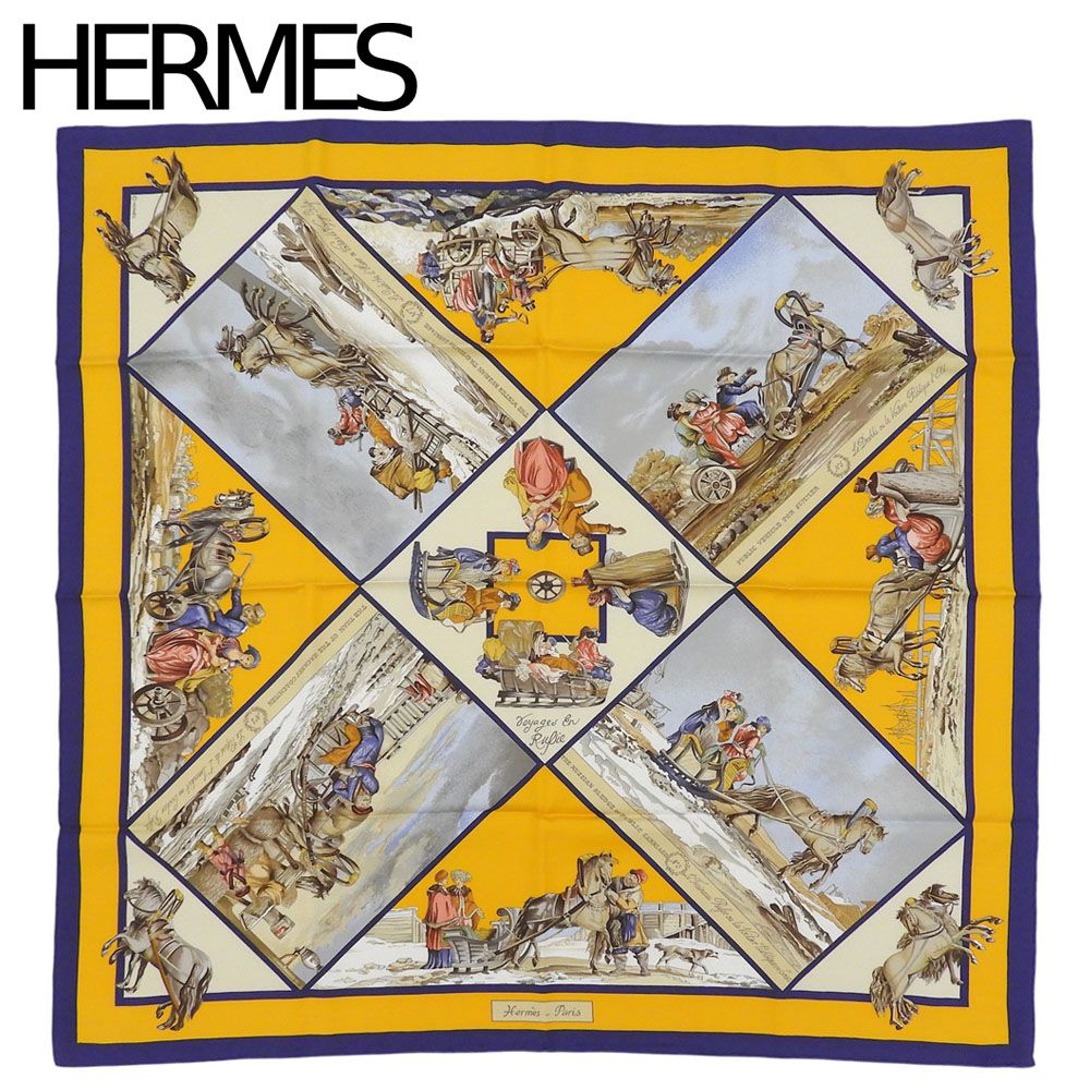 Hermes Carre 90 Voyage en Russie Russia Silk Scarf