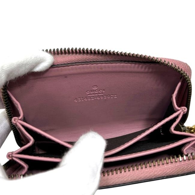 Gucci Coin Purse Wallet Pearl Charm GG Supreme Canvas Beige — view 3