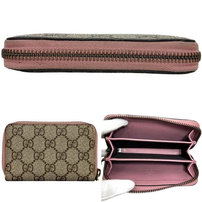 Gucci Coin Purse Wallet Pearl Charm GG Supreme Canvas Beige — view 2