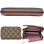 Gucci Coin Purse Wallet Pearl Charm GG Supreme Canvas Beige — view 2