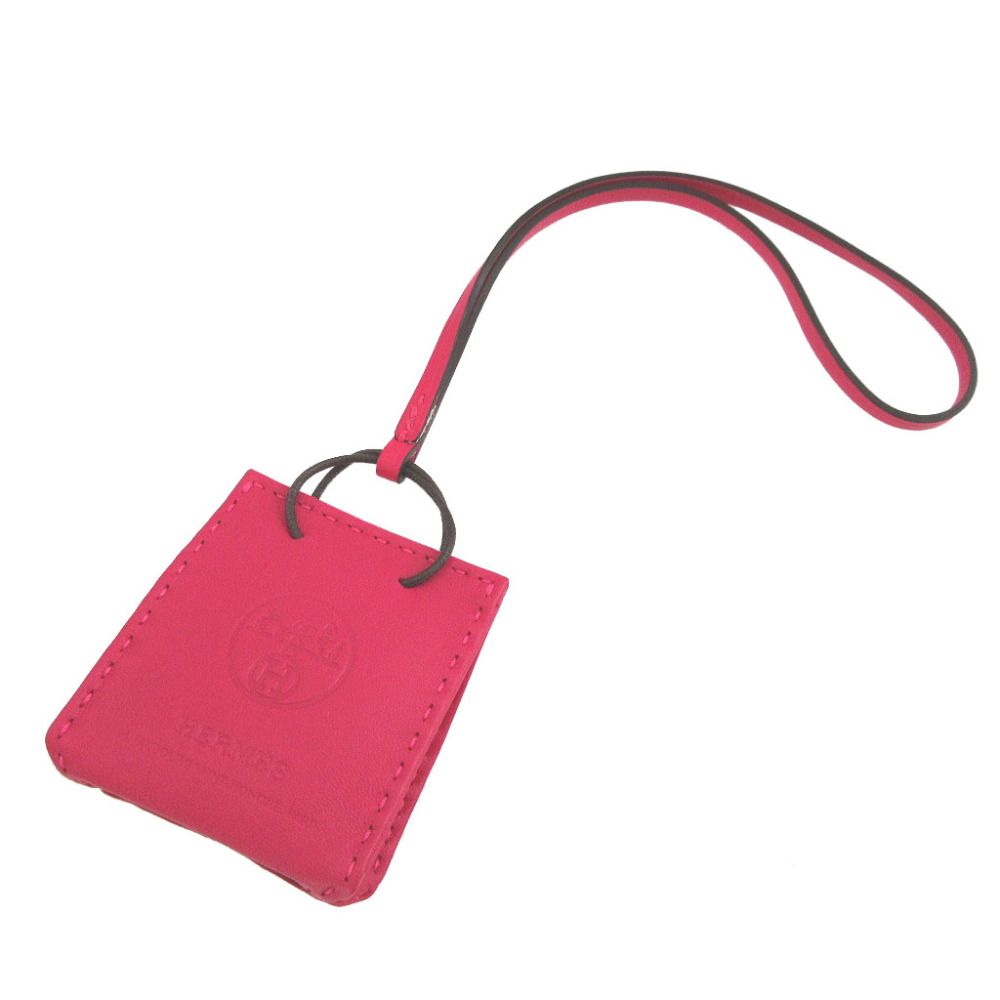 Hermes Sac Orange Agneau Milo Rose Mexico Key Holder Bag Charm