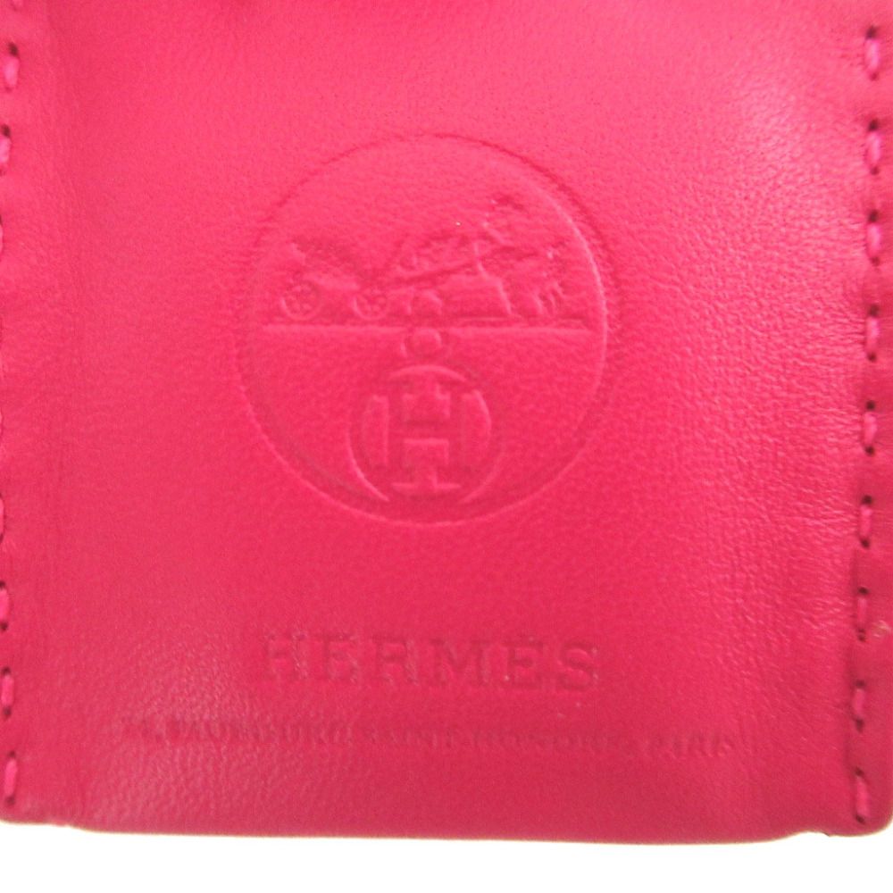 Hermes Sac Orange Agneau Milo Rose Mexico Key Holder Bag Charm — view 5