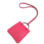 Hermes Sac Orange Agneau Milo Rose Mexico Key Holder Bag Charm — view 2