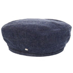 Hermes Saint Honore Sellier Buttons Denim Cotton Blue Beret Hat