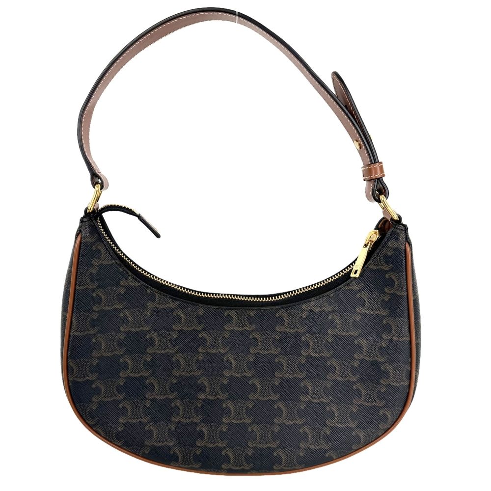 Celine Macadam Ava Logo Shoulder Bag Calfskin Brown Gold — view 2
