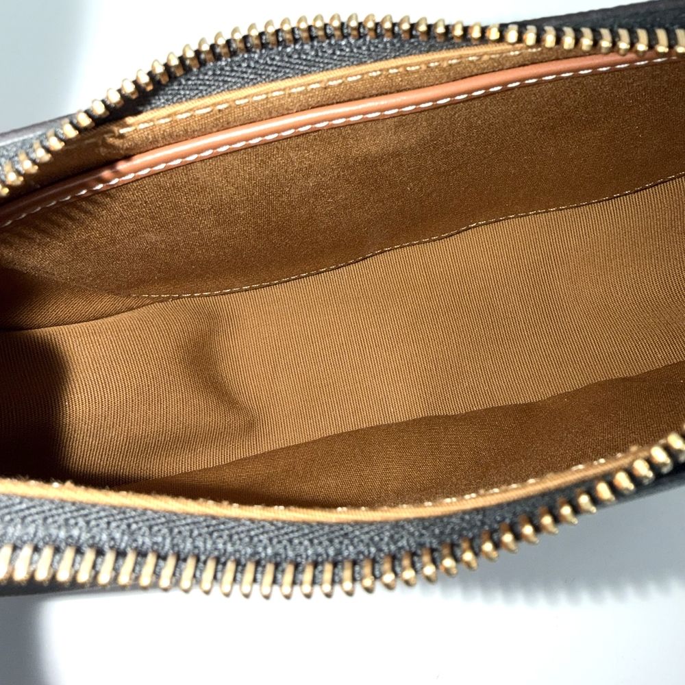 Celine Macadam Ava Logo Shoulder Bag Calfskin Brown Gold — view 4