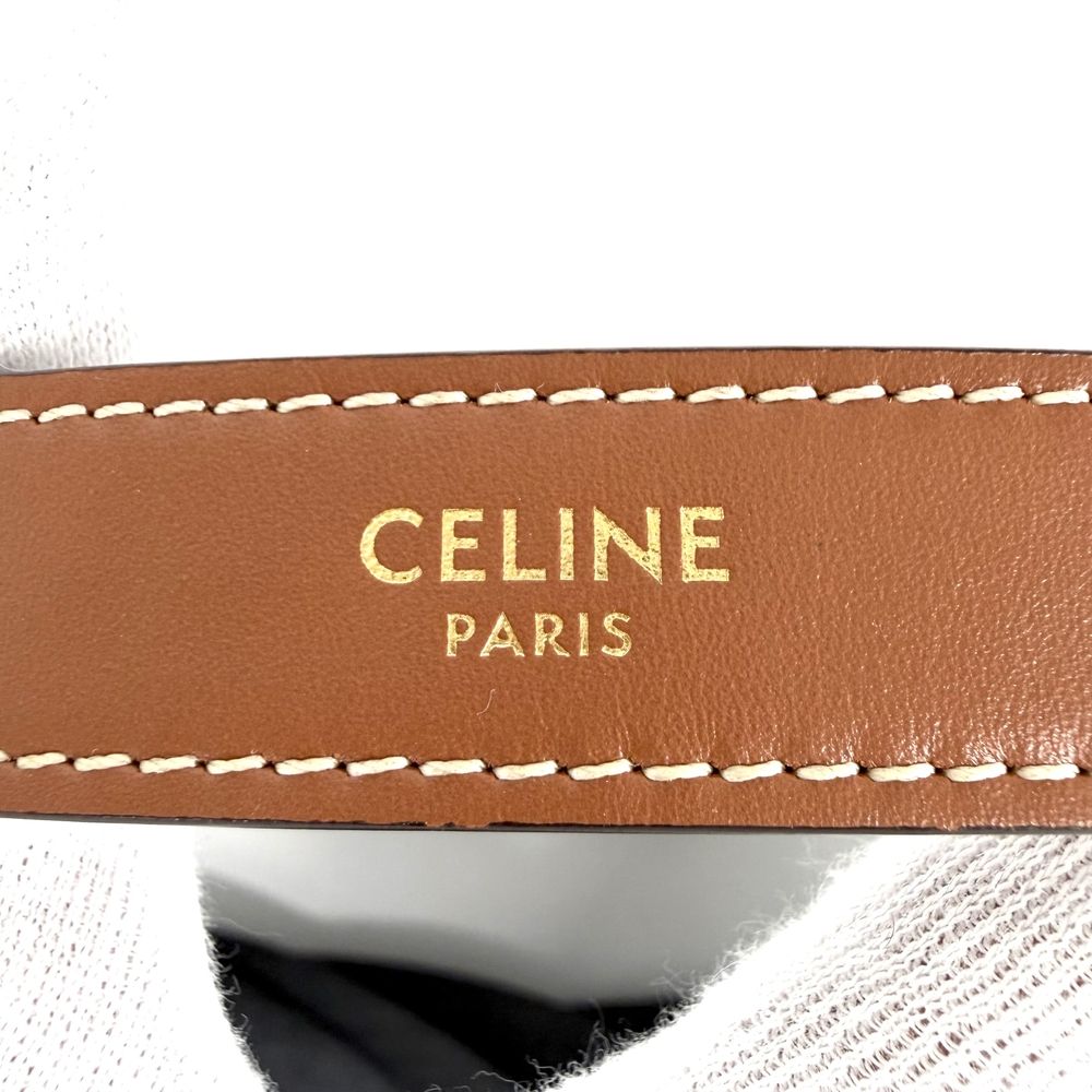 Celine Macadam Ava Logo Shoulder Bag Calfskin Brown Gold — view 5