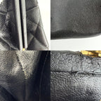 Chanel Tote Bag Quilted CC Logo Turnlock Shoulder Caviar Leather Black Gold — view 6