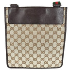Gucci Shoulder Bag Sherry Line Crossbody GG Canvas Leather Beige Silver — view 2