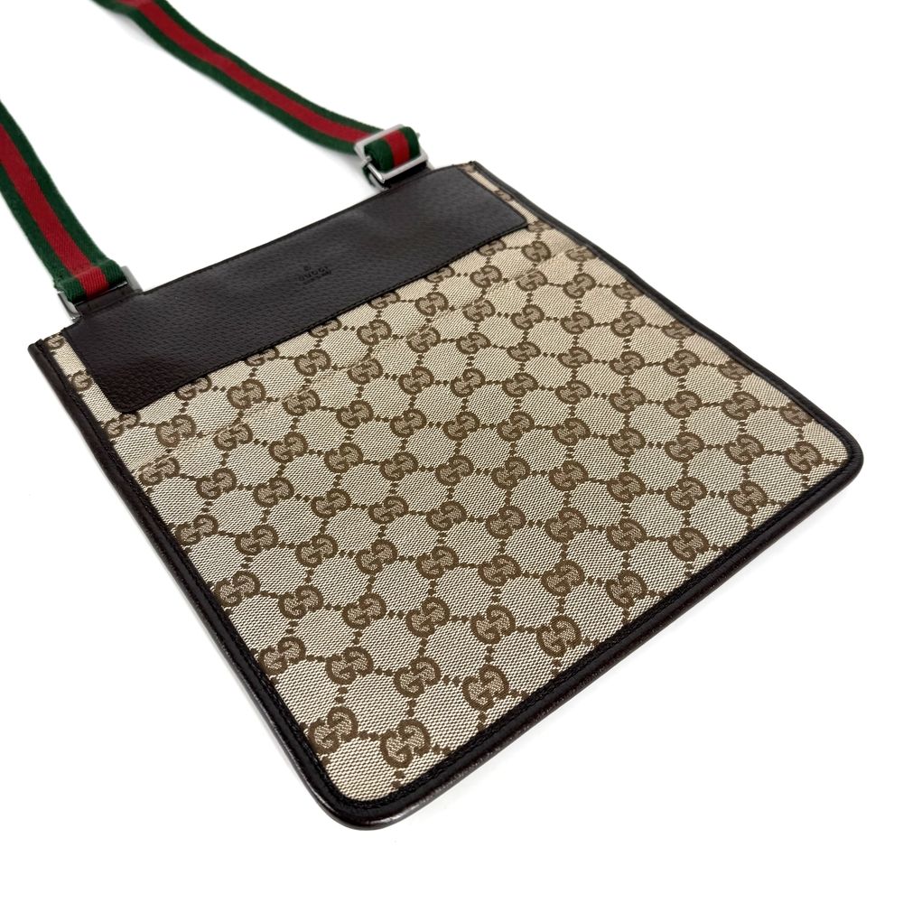 Gucci Shoulder Bag Sherry Line Crossbody GG Canvas Leather Beige Silver — view 3